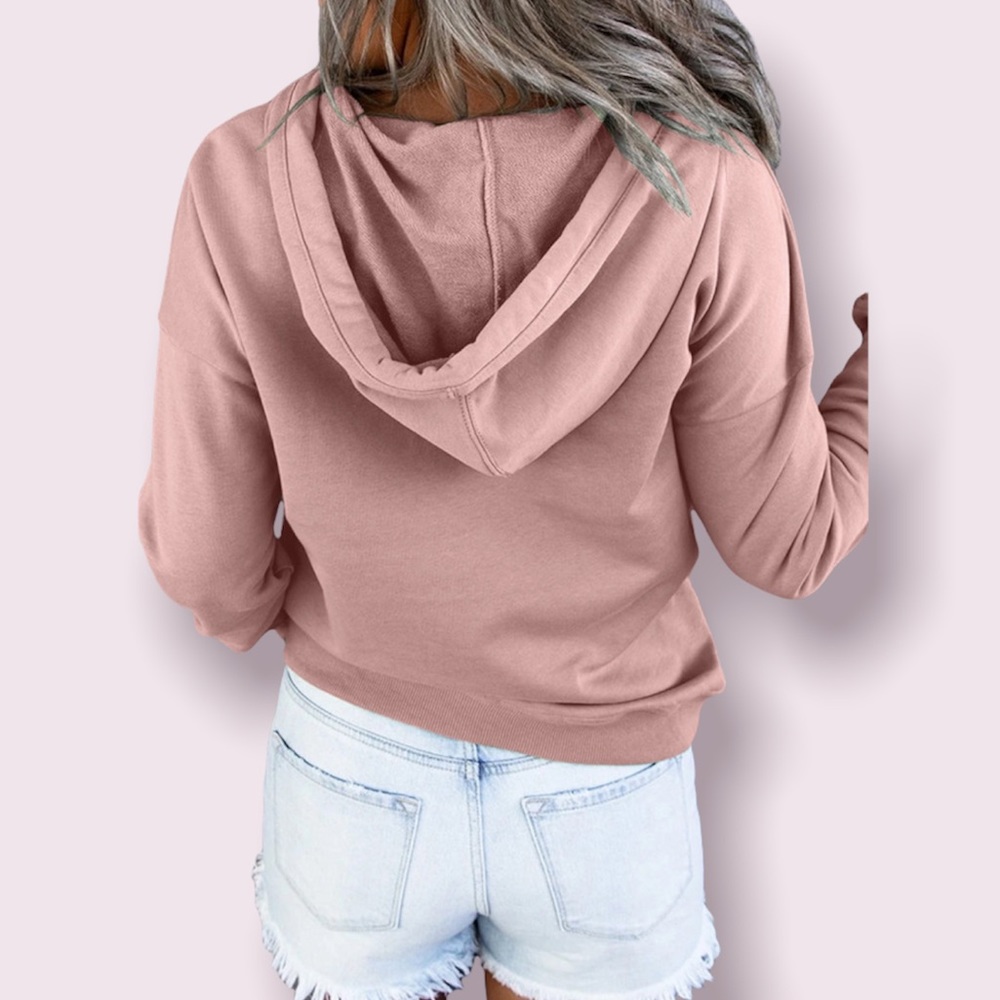 LAST ONE!! 💕Pink snap button hoodie - Picture 2 of 3